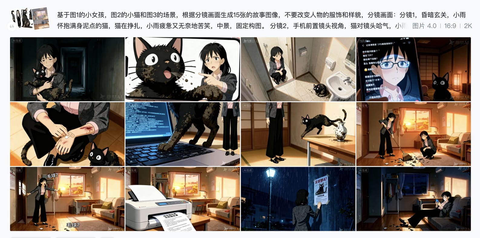 接纳动画 15 张初步故事分镜画面